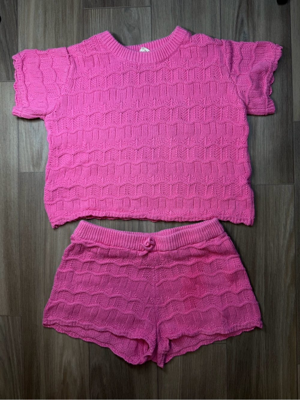 Jessica Simpson Hot Pink Knit Two-Piece Pajama Set
